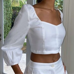 Aritzia Babaton Hadwyn Blouse, White